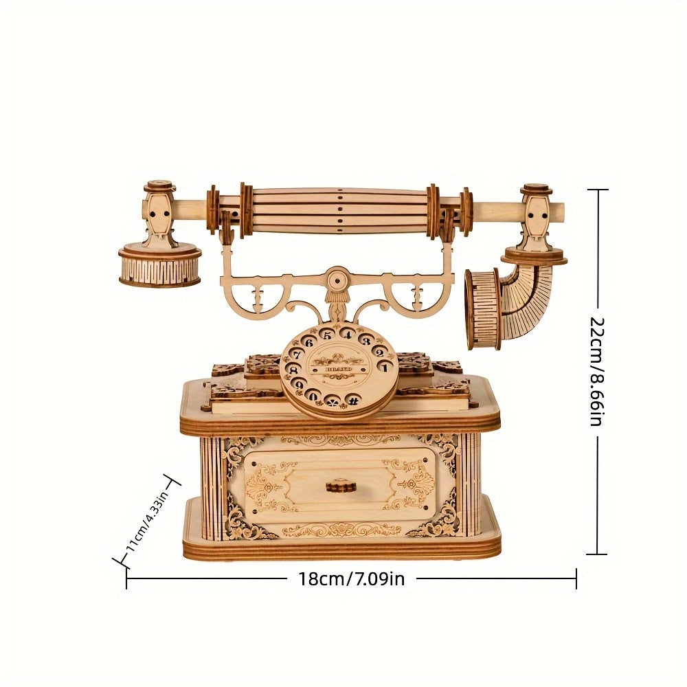 EuroDial – Vintage Europese 3D Houten Telefoon Puzzel