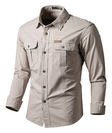 Chemise Cargo à Manches Longues Premium pour Homme – Vêtement de Travail Décontracté à Coupe Ample