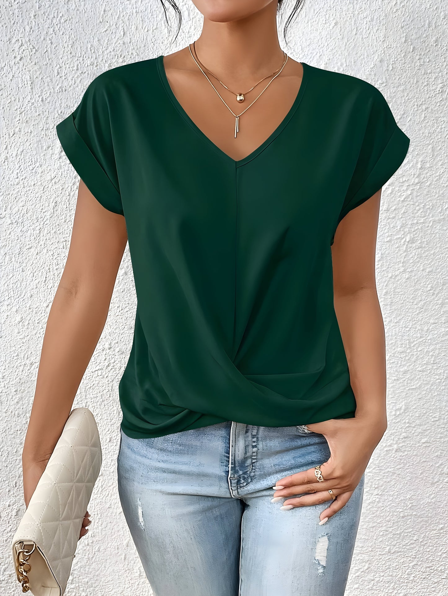 Isla | Twist V Neck Top