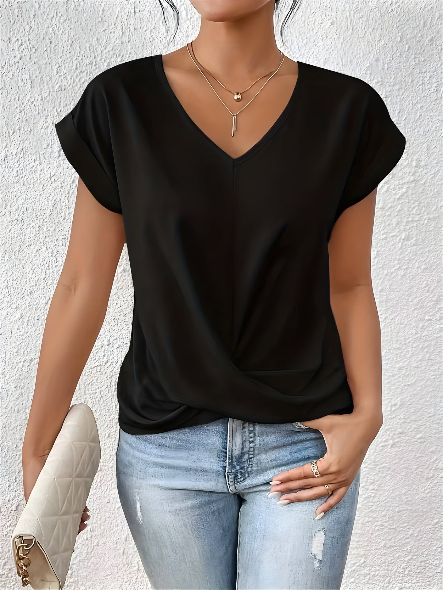 Isla | Twist V Neck Top