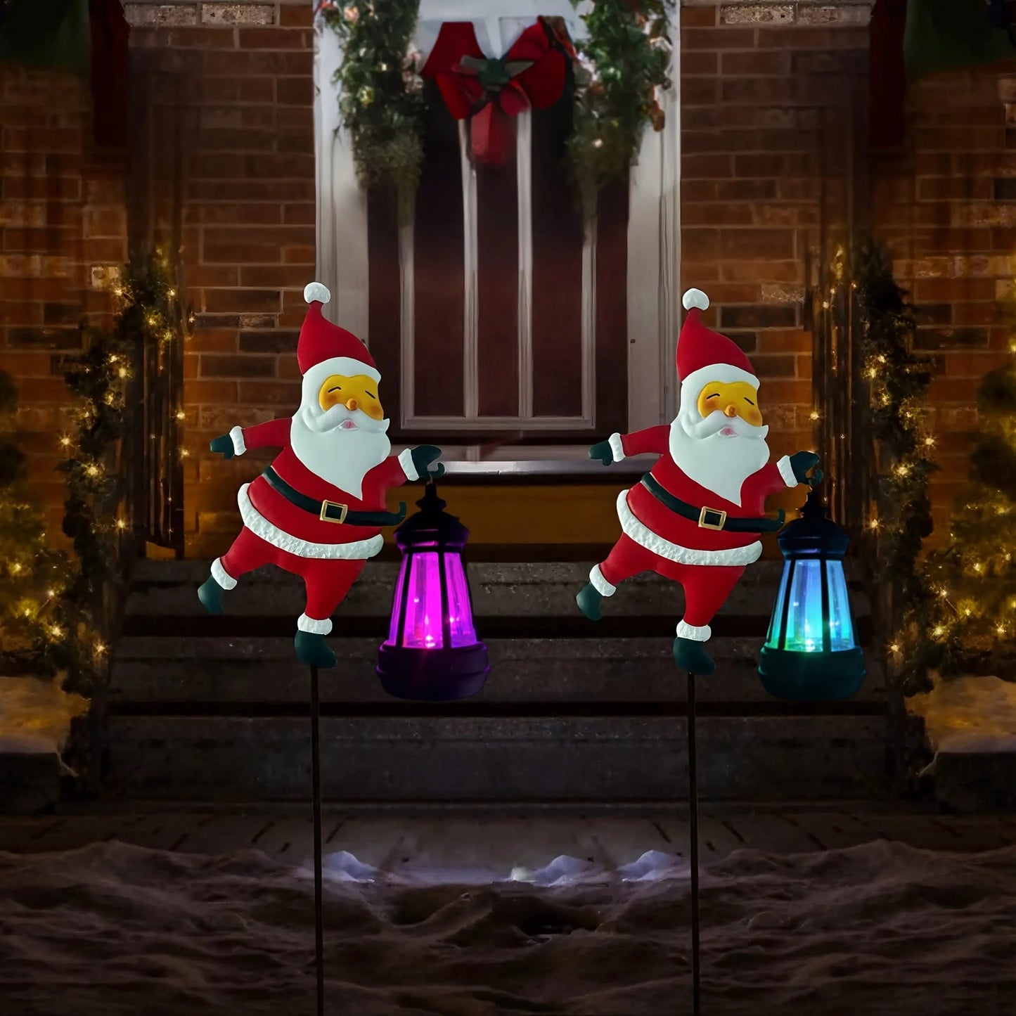Solar-Powered Santa Lights – Warm LED Garden Pathway Decor | GlowPath TARHUS  Christmas