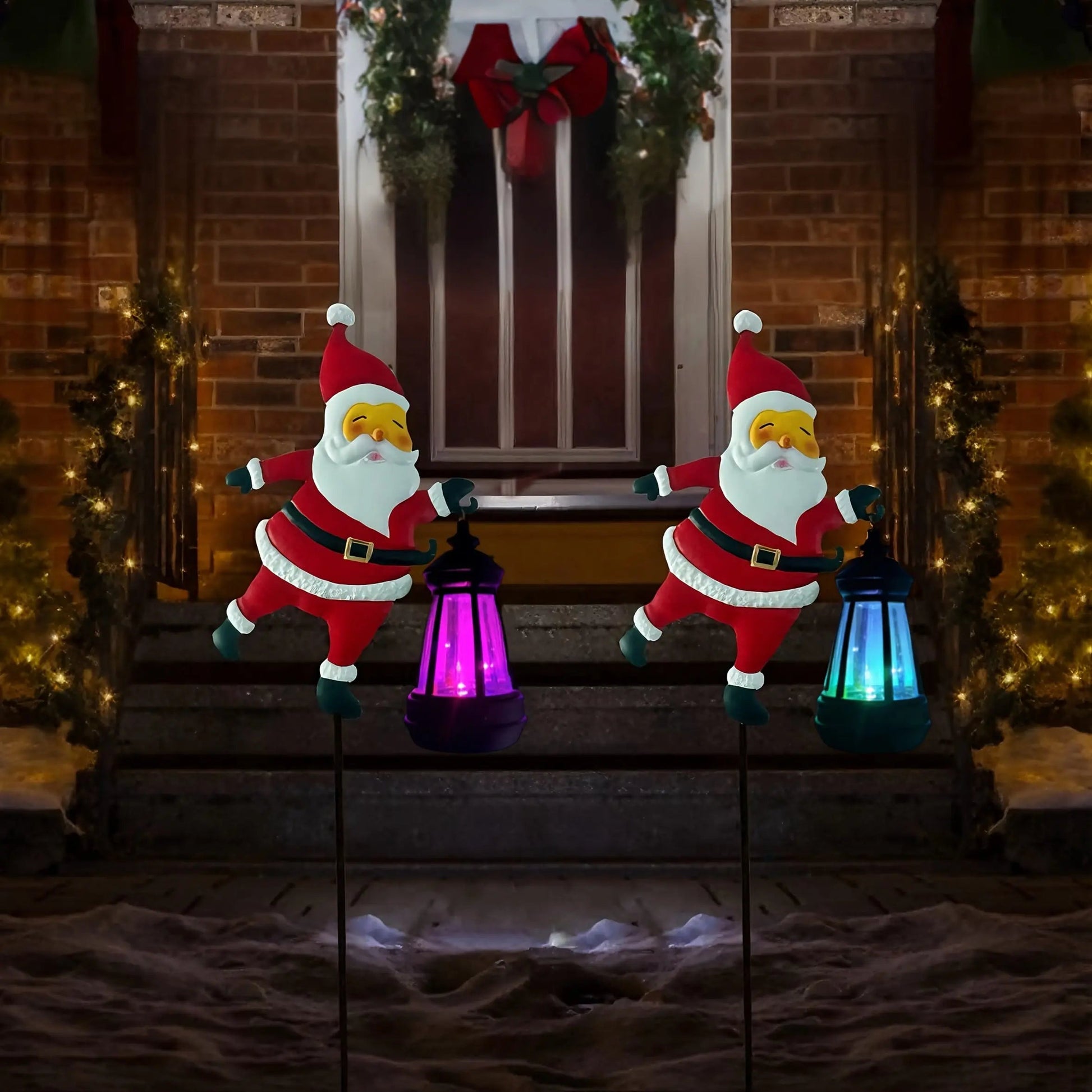 Solar-Powered Santa Lights – Warm LED Garden Pathway Decor | GlowPath TARHUS  Christmas