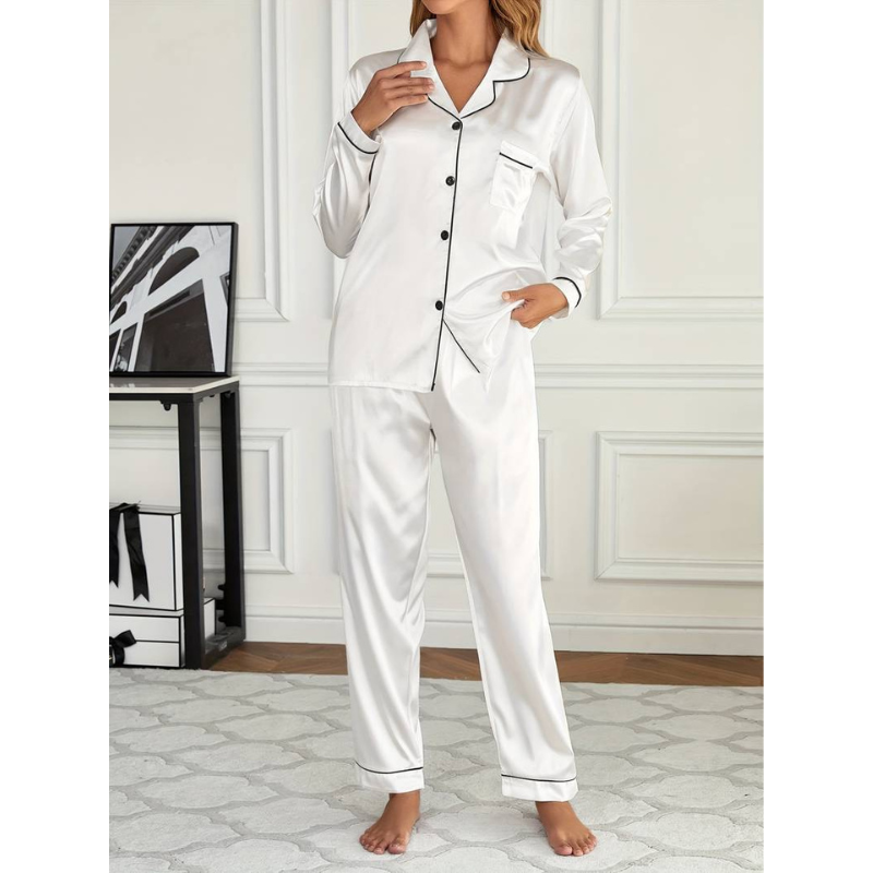Celeste Luxe Satijnen Pyjamaset voor Dames