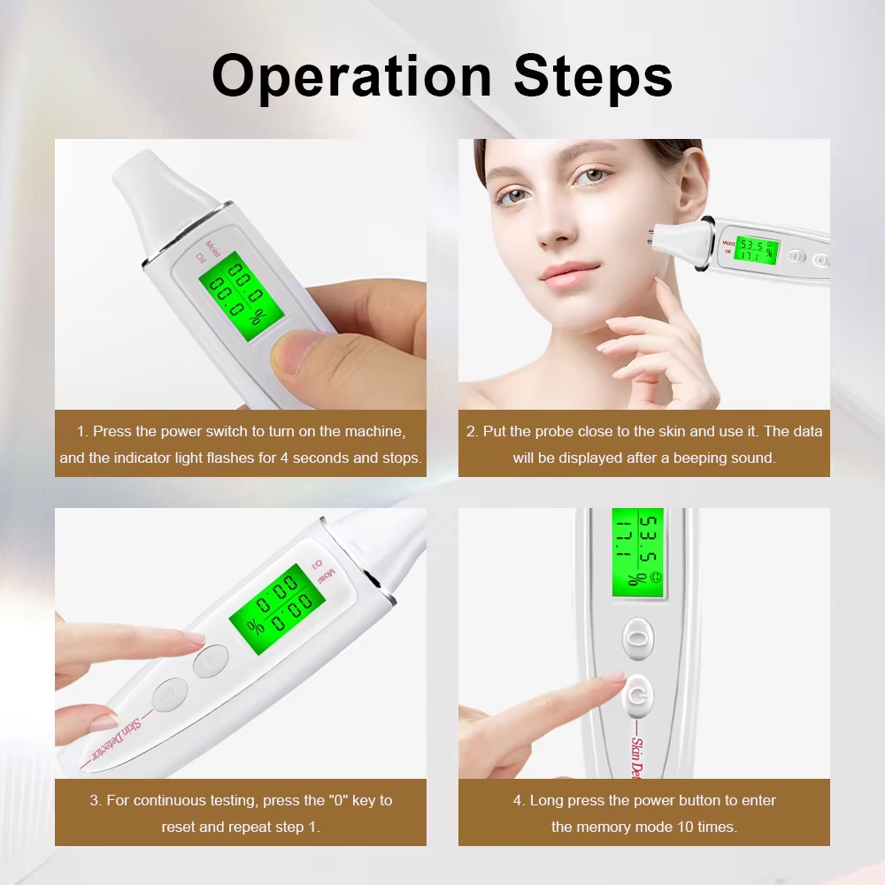Face Skin Tester Portable Analyzer Digital Aesthetic Moisture Water Oil Monitor For Care Diagnostic Device