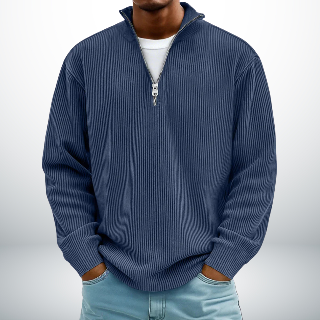 Ethan | Cozy Ribbed Half-Zip Sweater