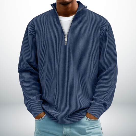Ethan | Cozy Ribbed Half-Zip Sweater