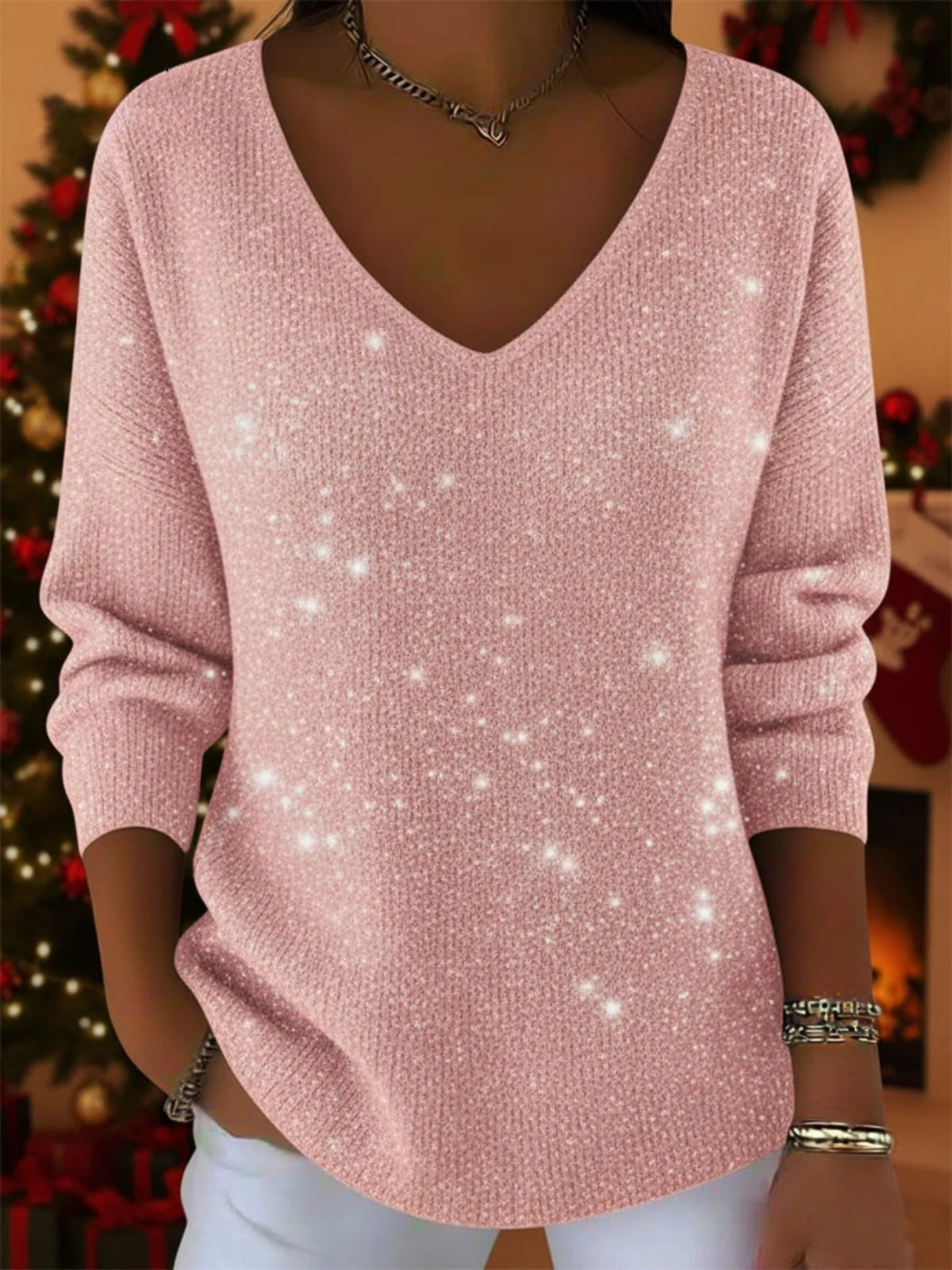 Maison Valmont™ | Pull Col V Festif