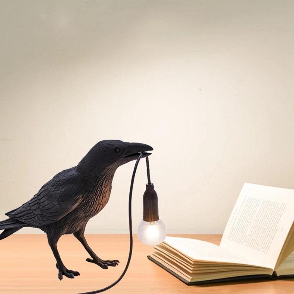 RoyaleGlow Nordic Crow Bird Lamp – Unique Wall & Table LED Light for Stylish Decor