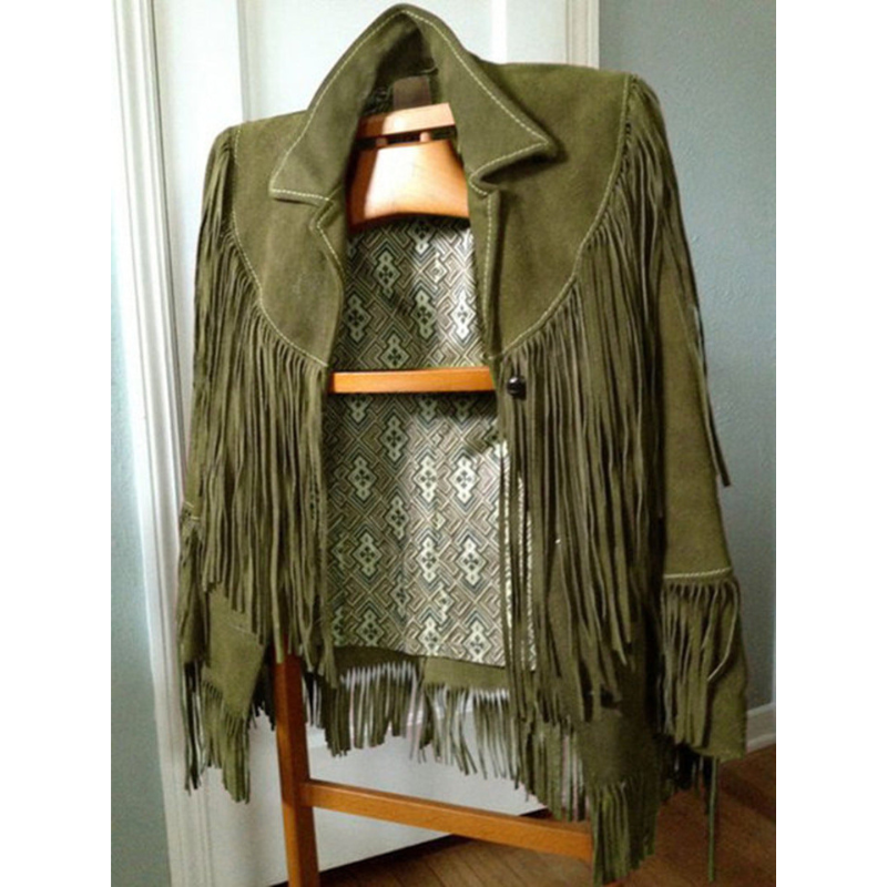 Dames Suède Jack met Franjedetails