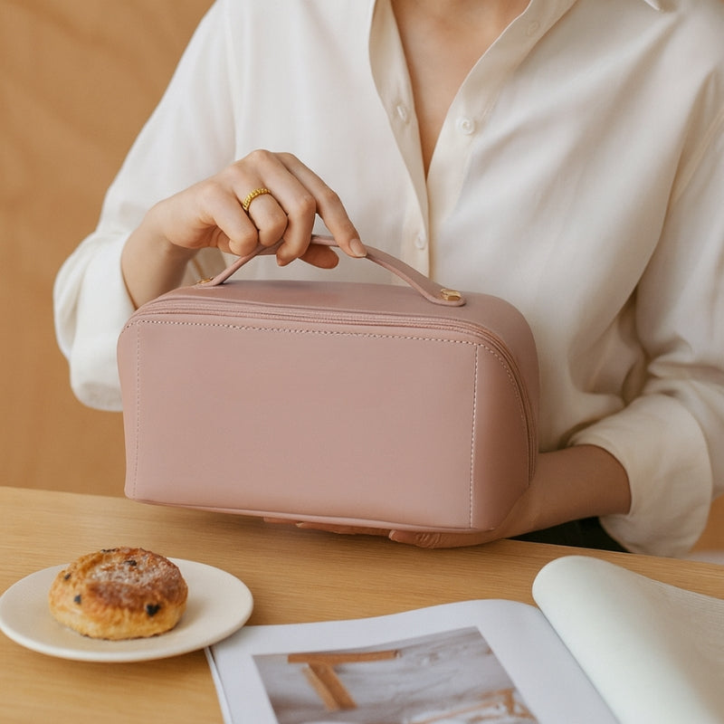 GlamPouch – Trousse Cosmétique Grande Capacité avec Poches à Fermeture Éclair