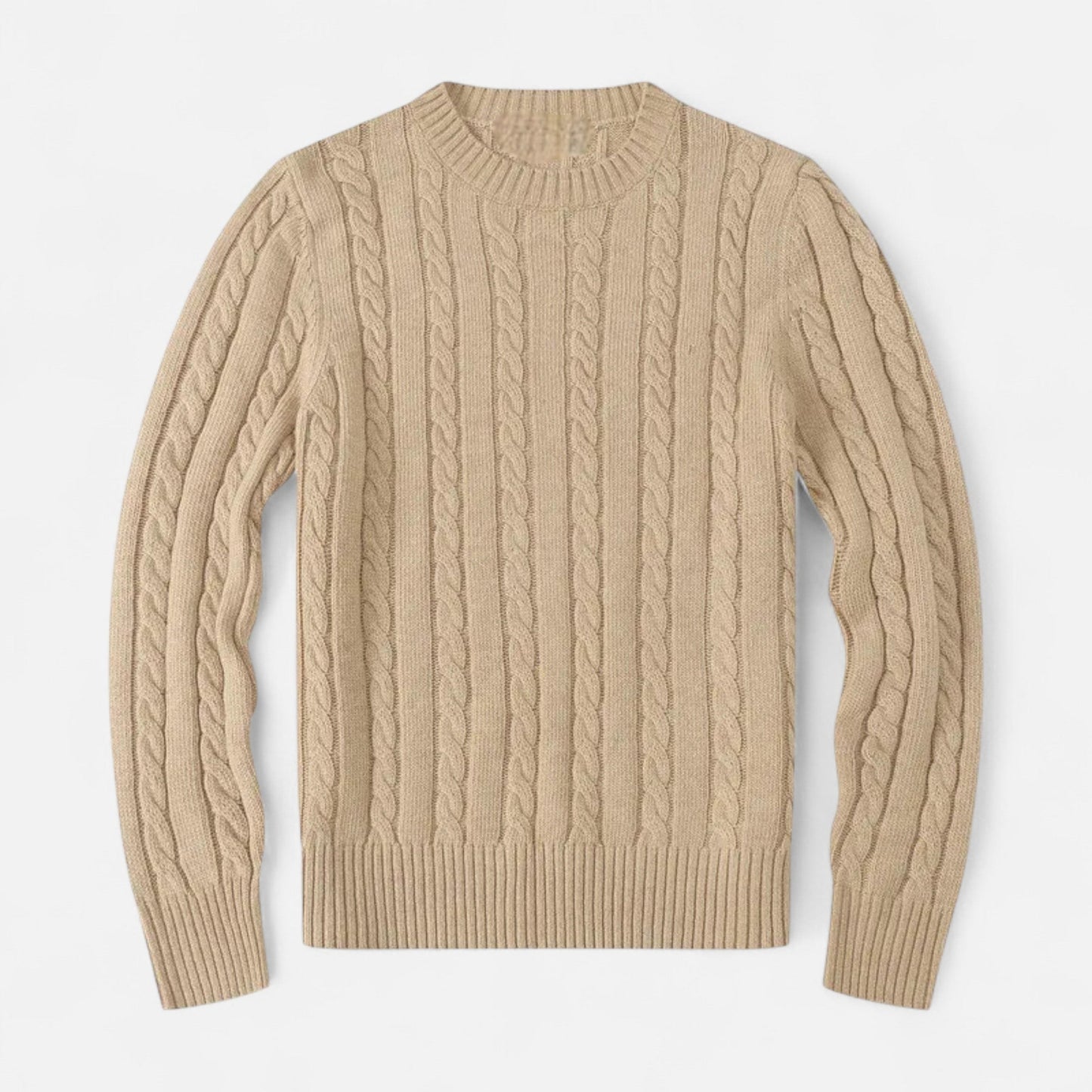 Men's knitted cotton sweater - timeless round neck with modern elegance