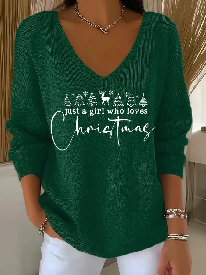 Natalia Christmas™ | Vánoční svetr s brokatovým stromečkem
