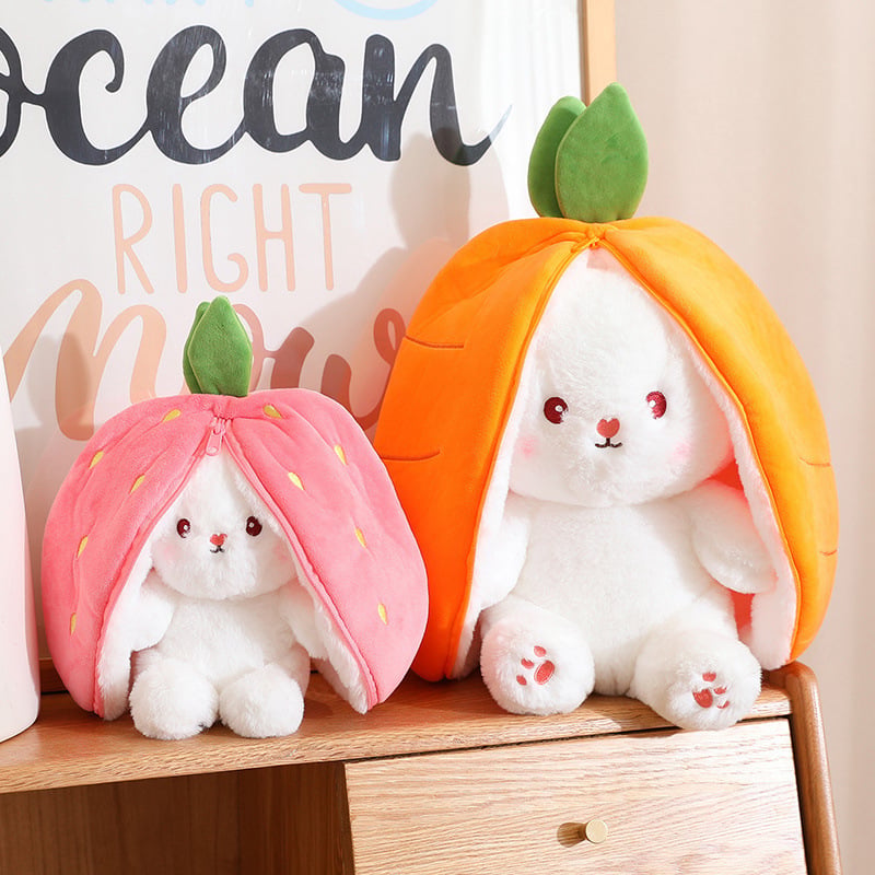 StrawberryBunny – Aardbei & Wortel Veranderbare Plysch Kanin