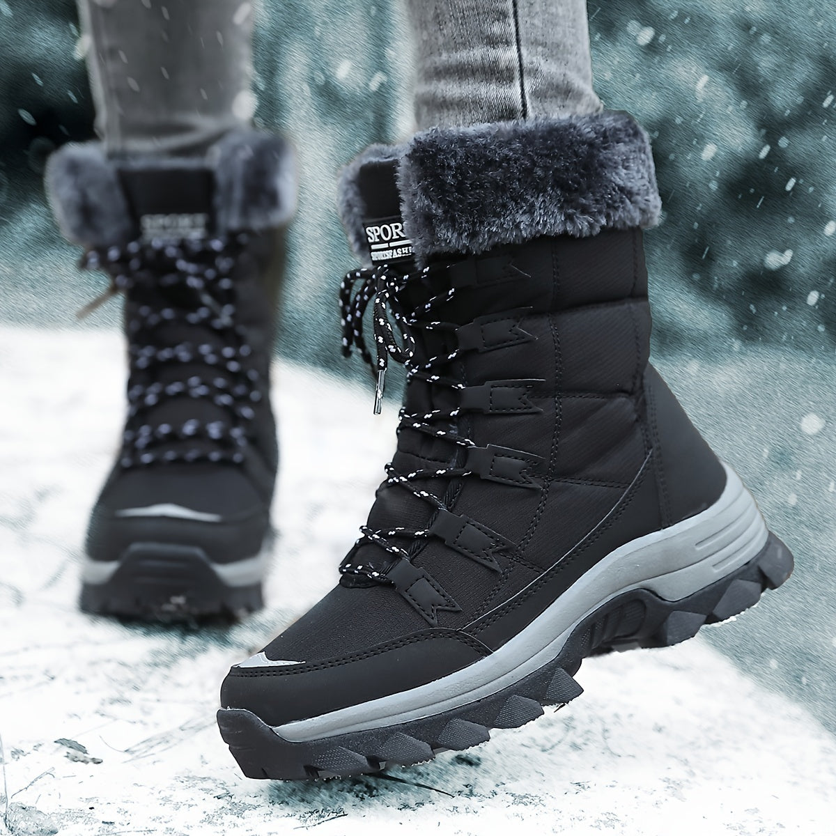 Dames Warme Winterlaarzen – Bruin Leer, Waterdicht en Isolerend voor Koude Dagen