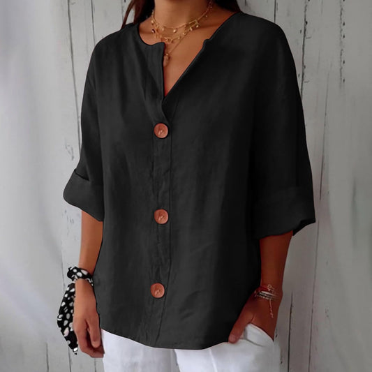 Linen Blouse Women Linen Casual, Lightweight, Breathable