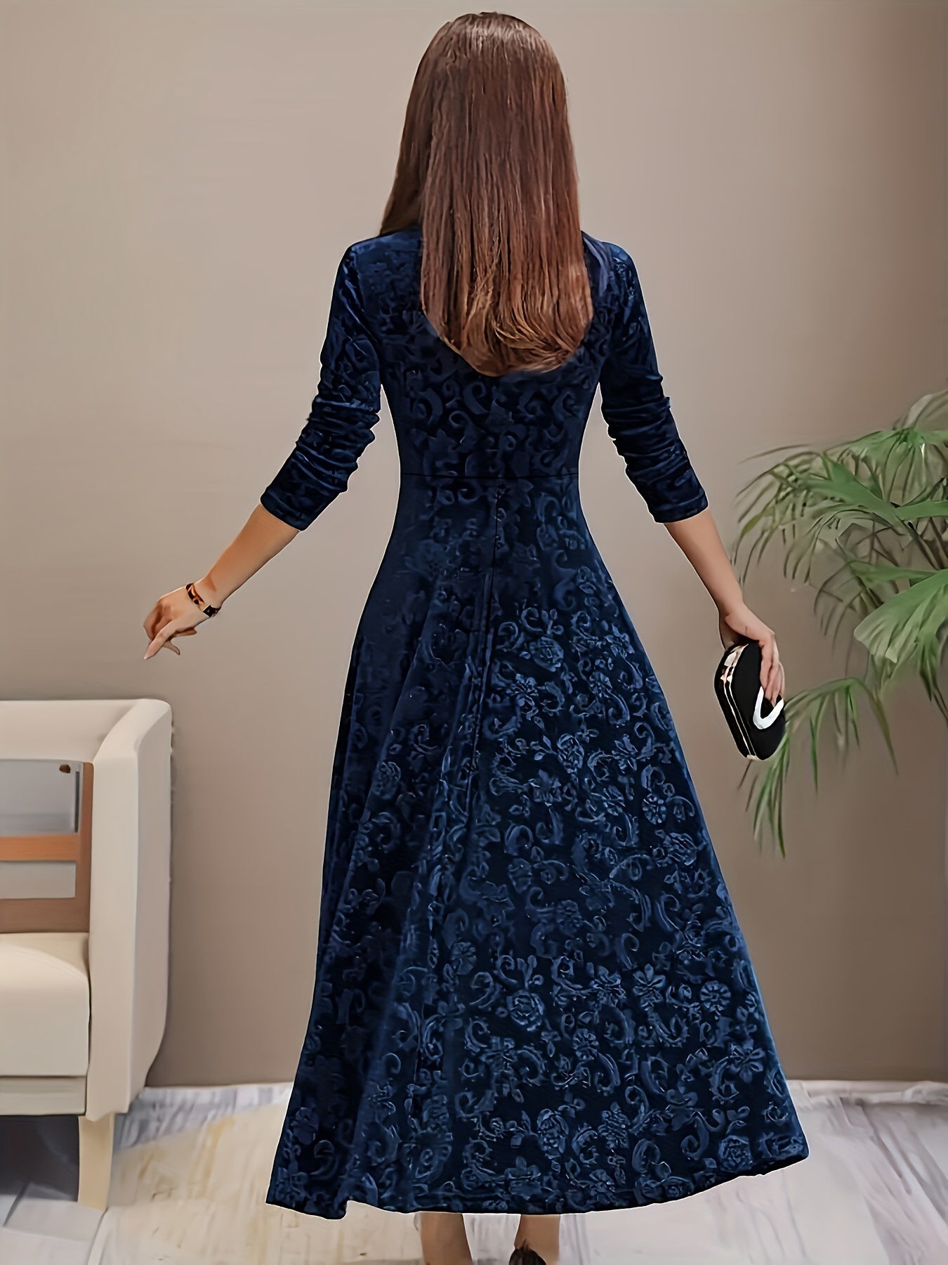 Bethany – Robe midi élégante à motif floral raffiné femme