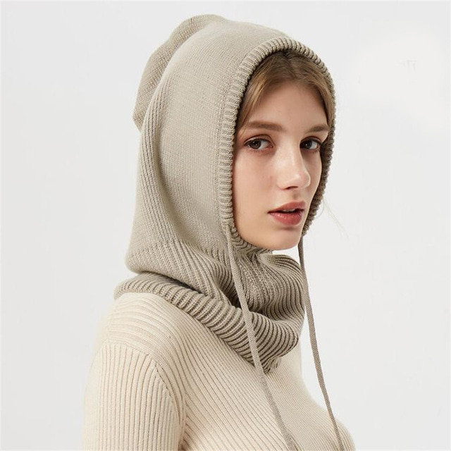 CozyVeil | Wollen gebreide bivakmuts – zachte kasjmier wintermuts & warme gezichtsbedekking voor koud weer