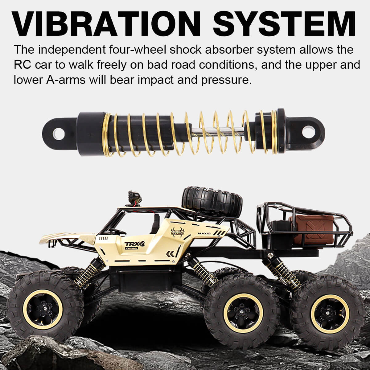 6-Wiel RC Monster Truck – Off-Road 1/12 Schaal Met Geavanceerde 2.4GHz Technologie en Hoge Snelheid