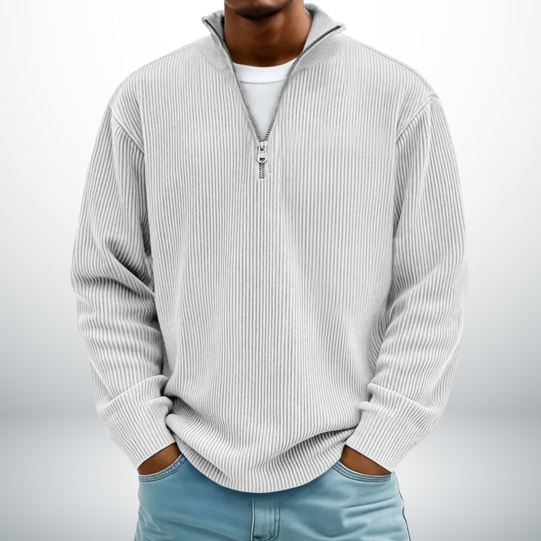Ethan | Cozy Ribbed Half-Zip Sweater