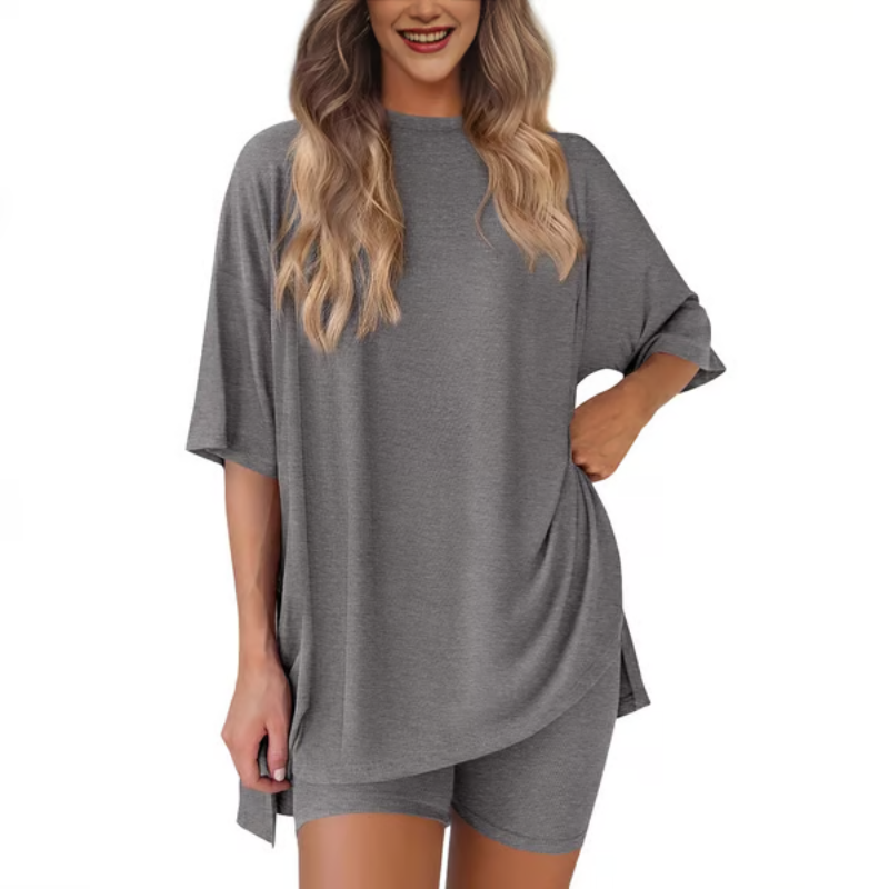 SummerEase – 2-delige Dames Set – Luchtige T-shirt & Stretch Shorts