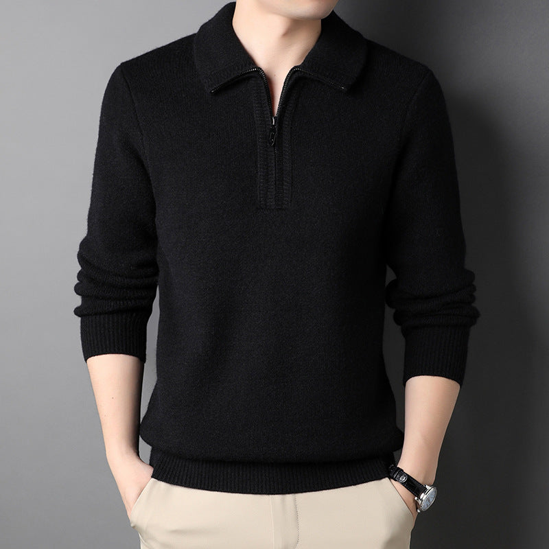 Heren Gebreide Pullover met Ritskraag