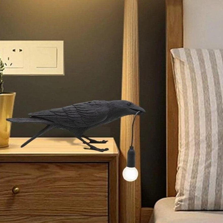 RoyaleGlow Nordic Crow Bird Lamp – Unique Wall & Table LED Light for Stylish Decor