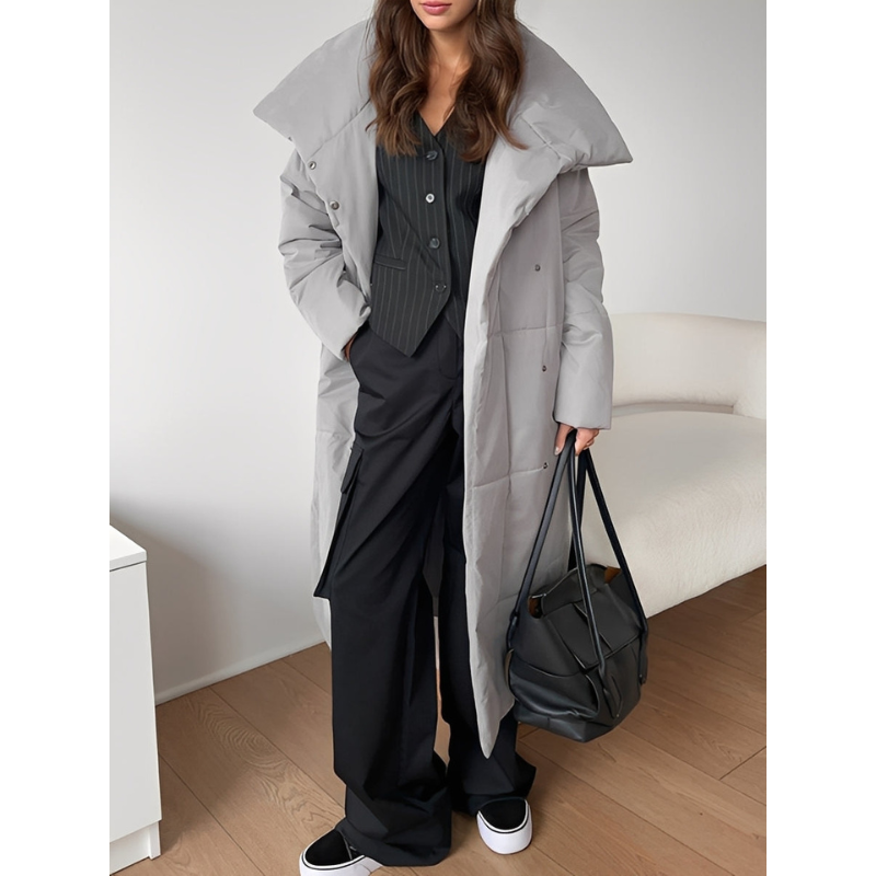Lange Dames Winterjas met Warme Voering