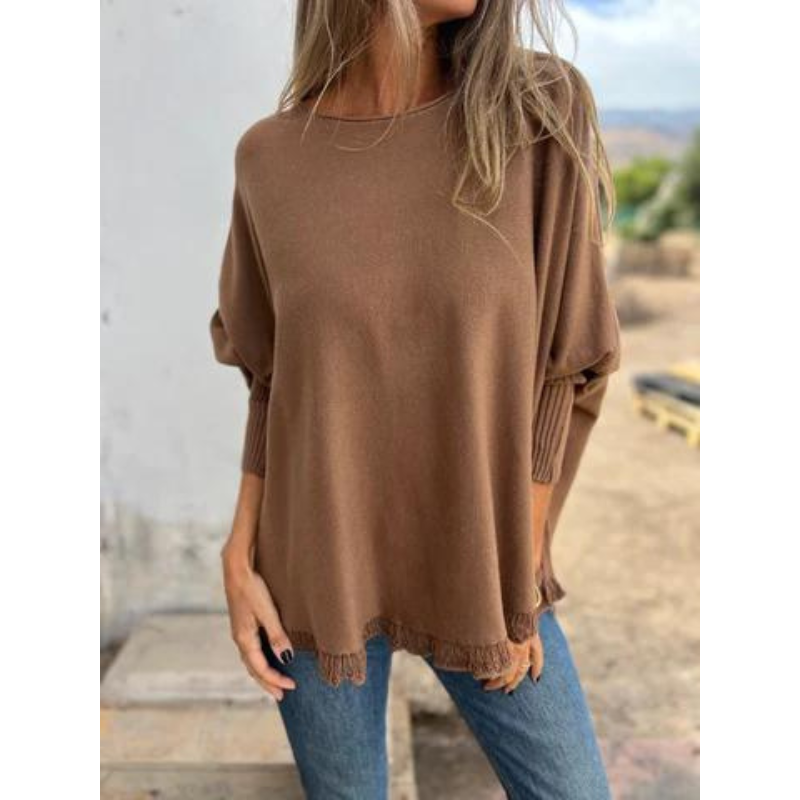 Elegante Kant Sweater met Ronde Hals