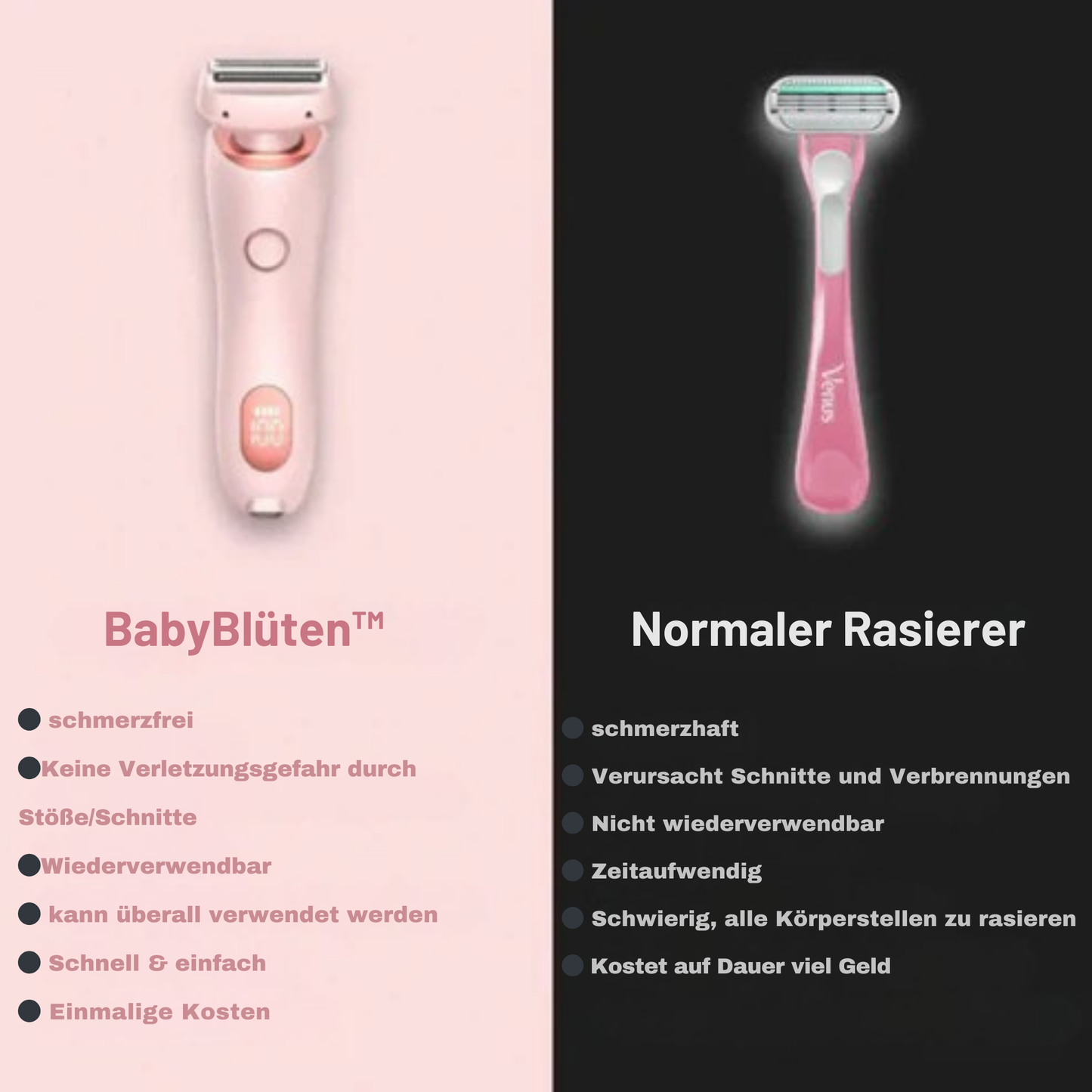 BabyBlüten™ / Nie wieder Schmerzen, glatte Haut, keine Peinlichkeiten mehr