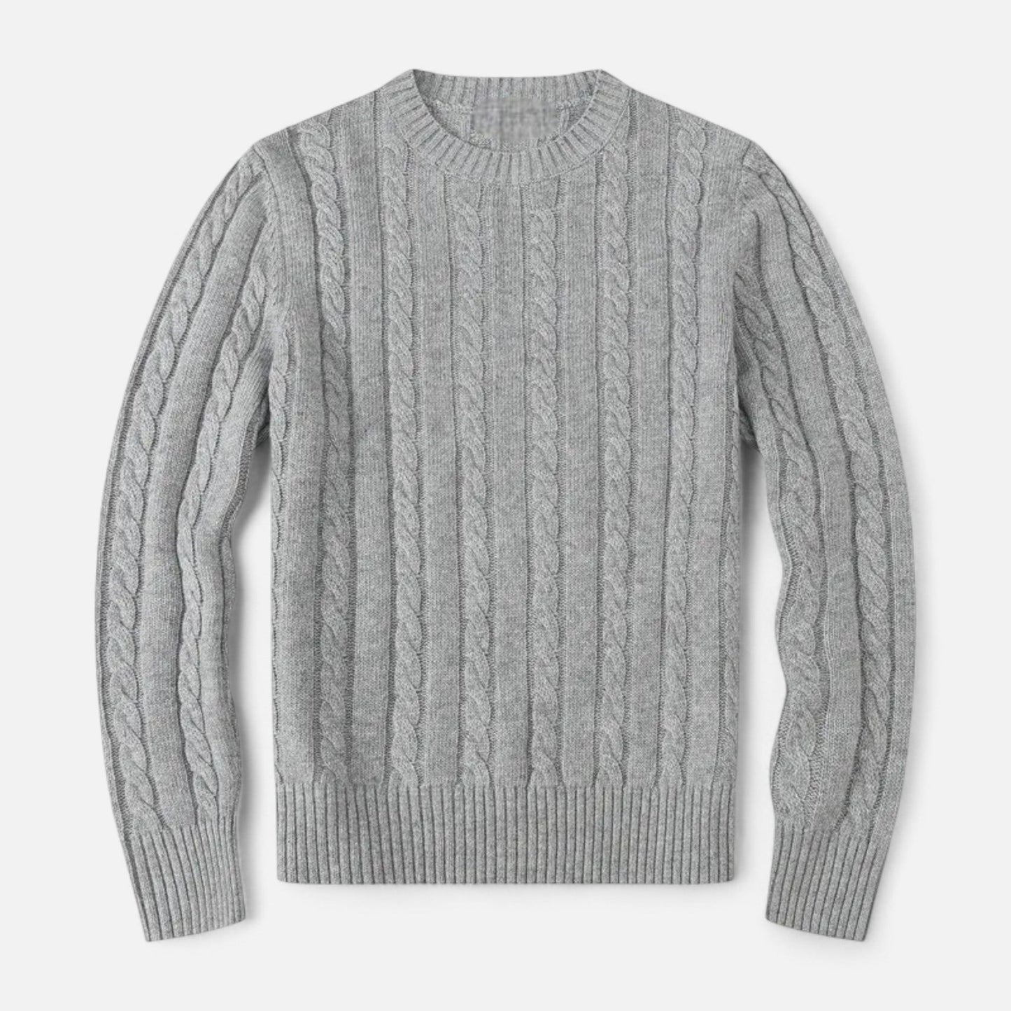 Men's knitted cotton sweater - timeless round neck with modern elegance