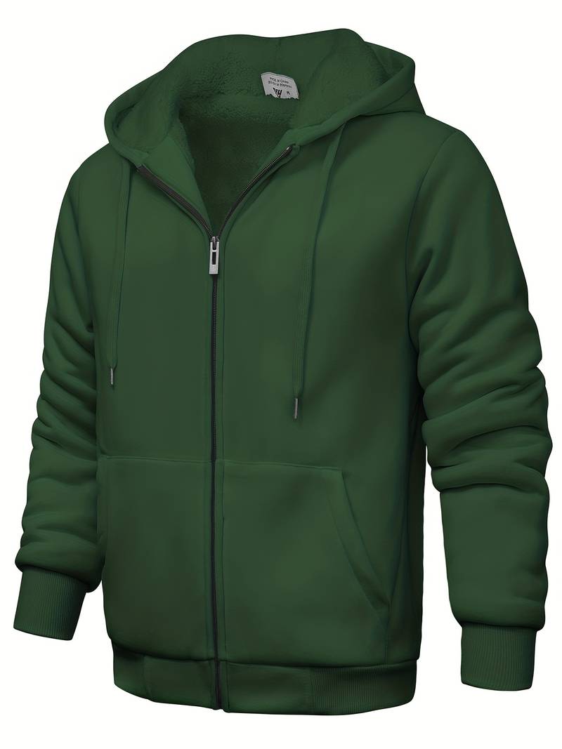 Sweat À Capuche Uni Avec Fermeture Zippée Pour Homme | Idéal Pour Un Usage Quotidien