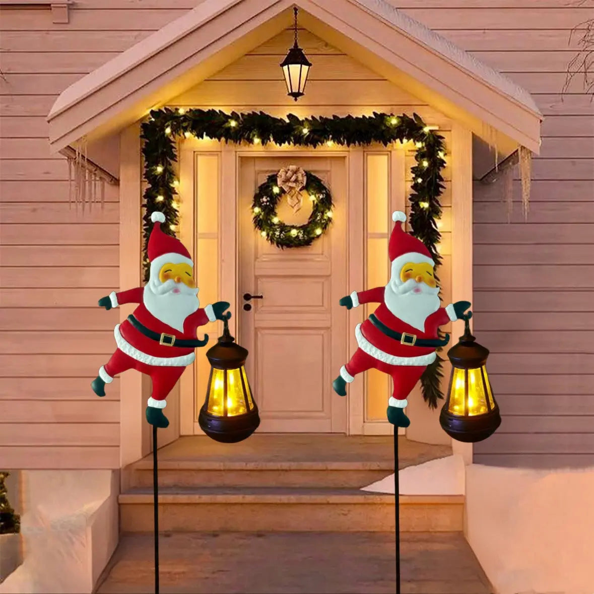 Solar-Powered Santa Lights – Warm LED Garden Pathway Decor | GlowPath TARHUS  Christmas