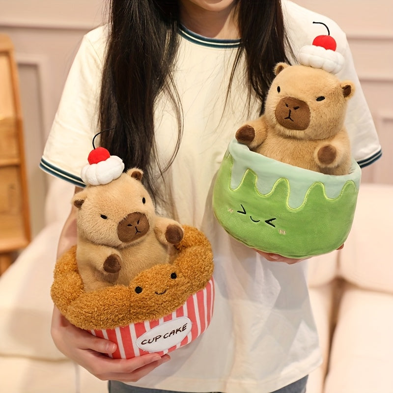 CuteCapybara – Schattige Pluche Knuffel 2-in-1 Croissant & Ananasbrood