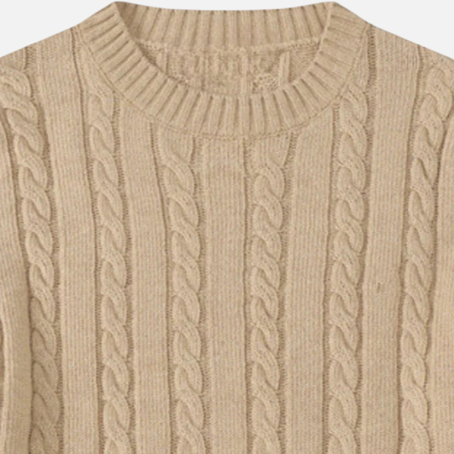 Men's knitted cotton sweater - timeless round neck with modern elegance