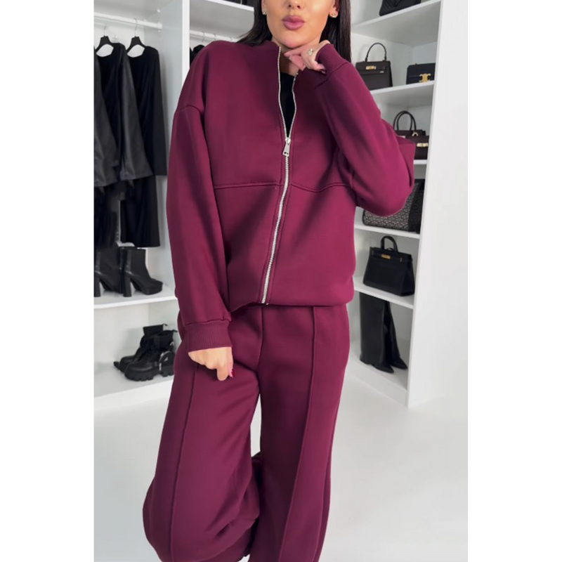 Rae Street Lounge Set – Tweedelig Damespak met Bomberjack & Wijde Jogger