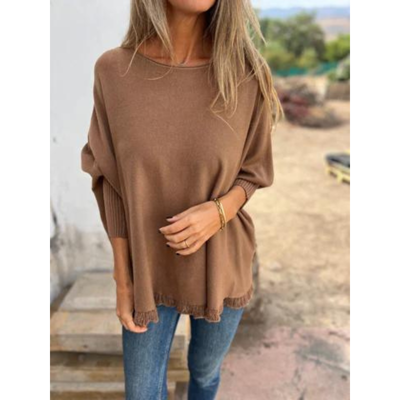 Elegante Kant Sweater met Ronde Hals