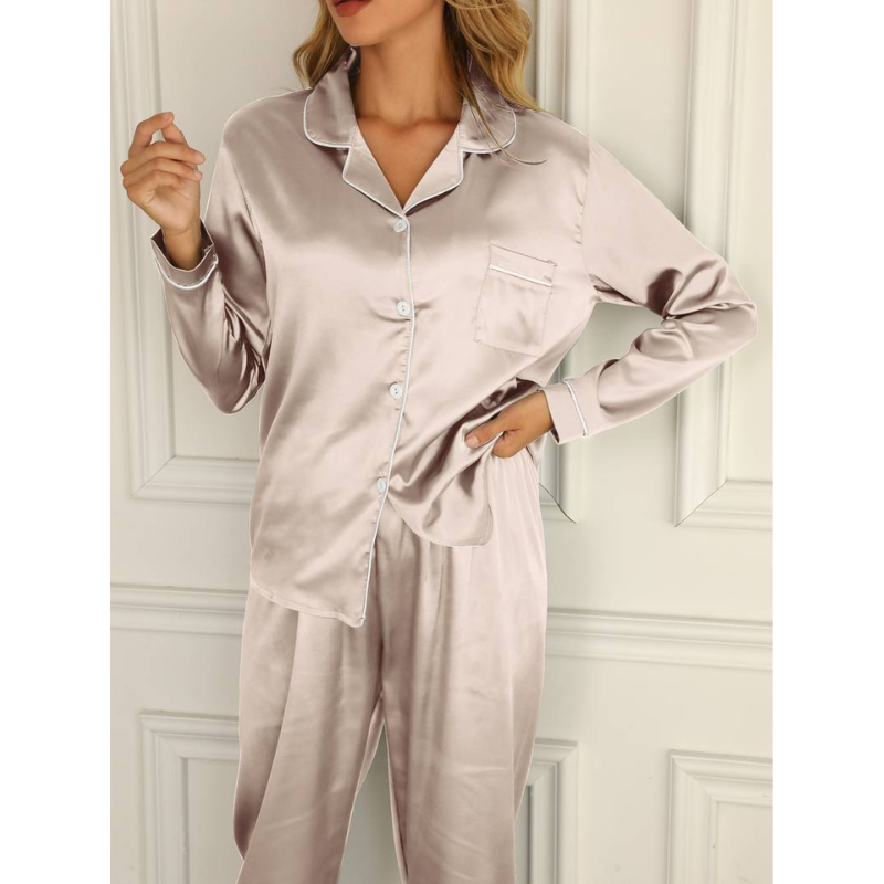 Celeste Luxe Satijnen Pyjamaset voor Dames