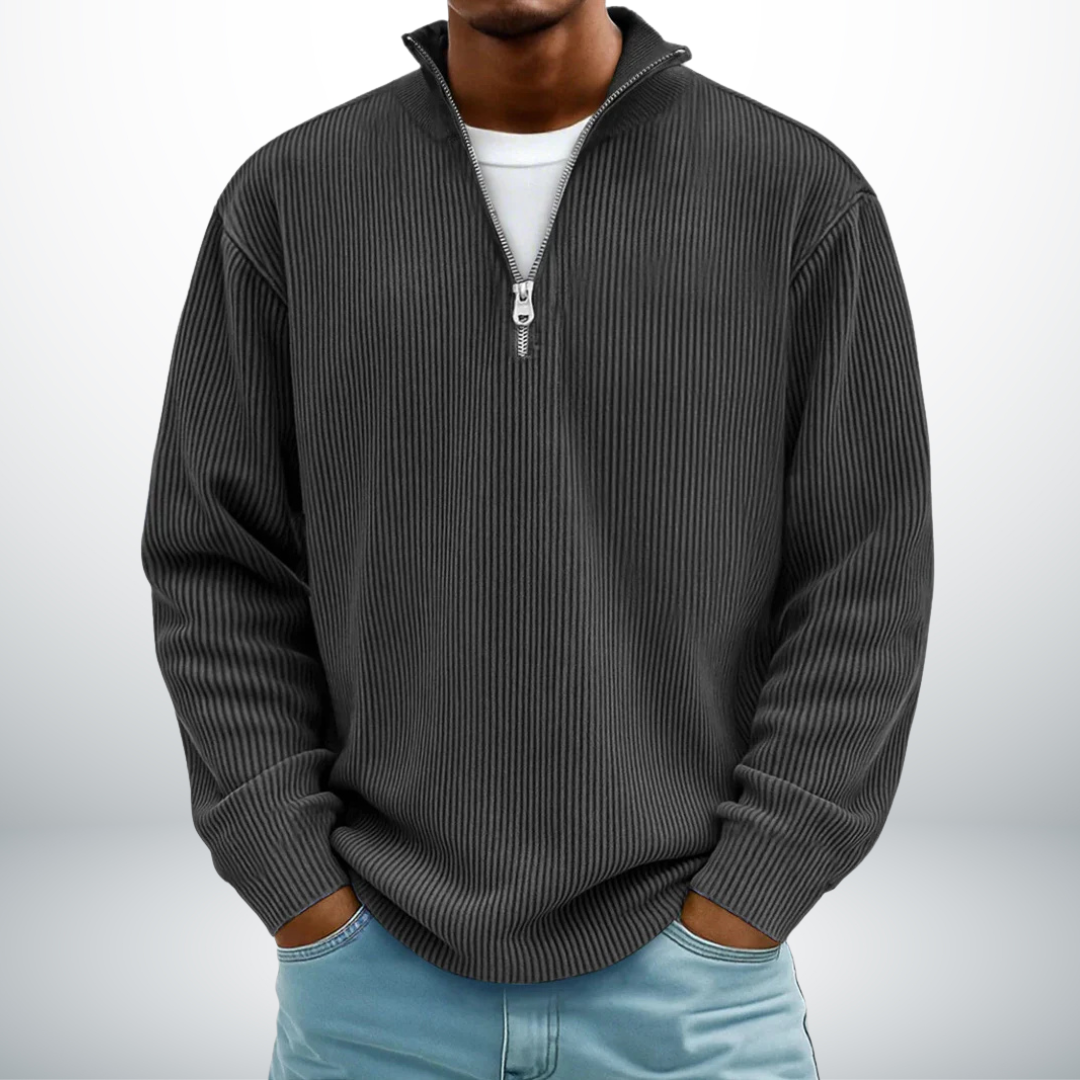 Ethan | Cozy Ribbed Half-Zip Sweater