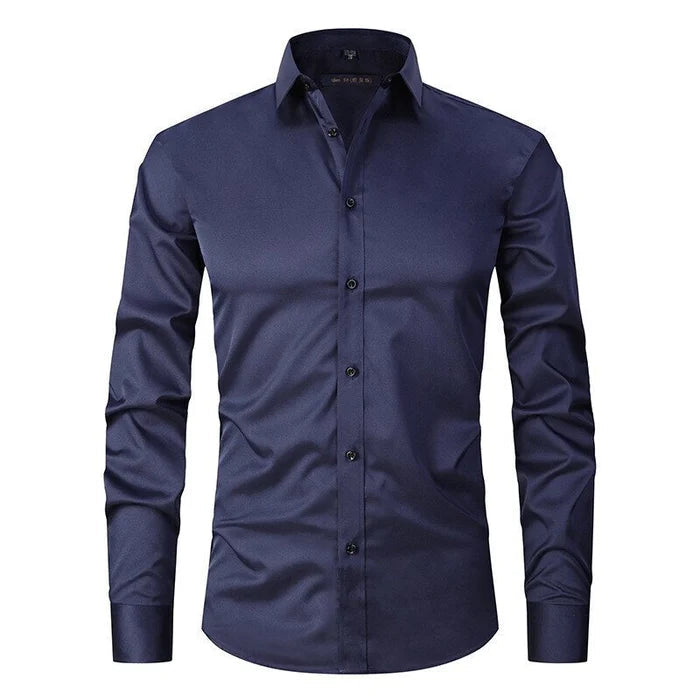 Thomas – Chemise élégante à manches longues avec bouton et col pointu classique