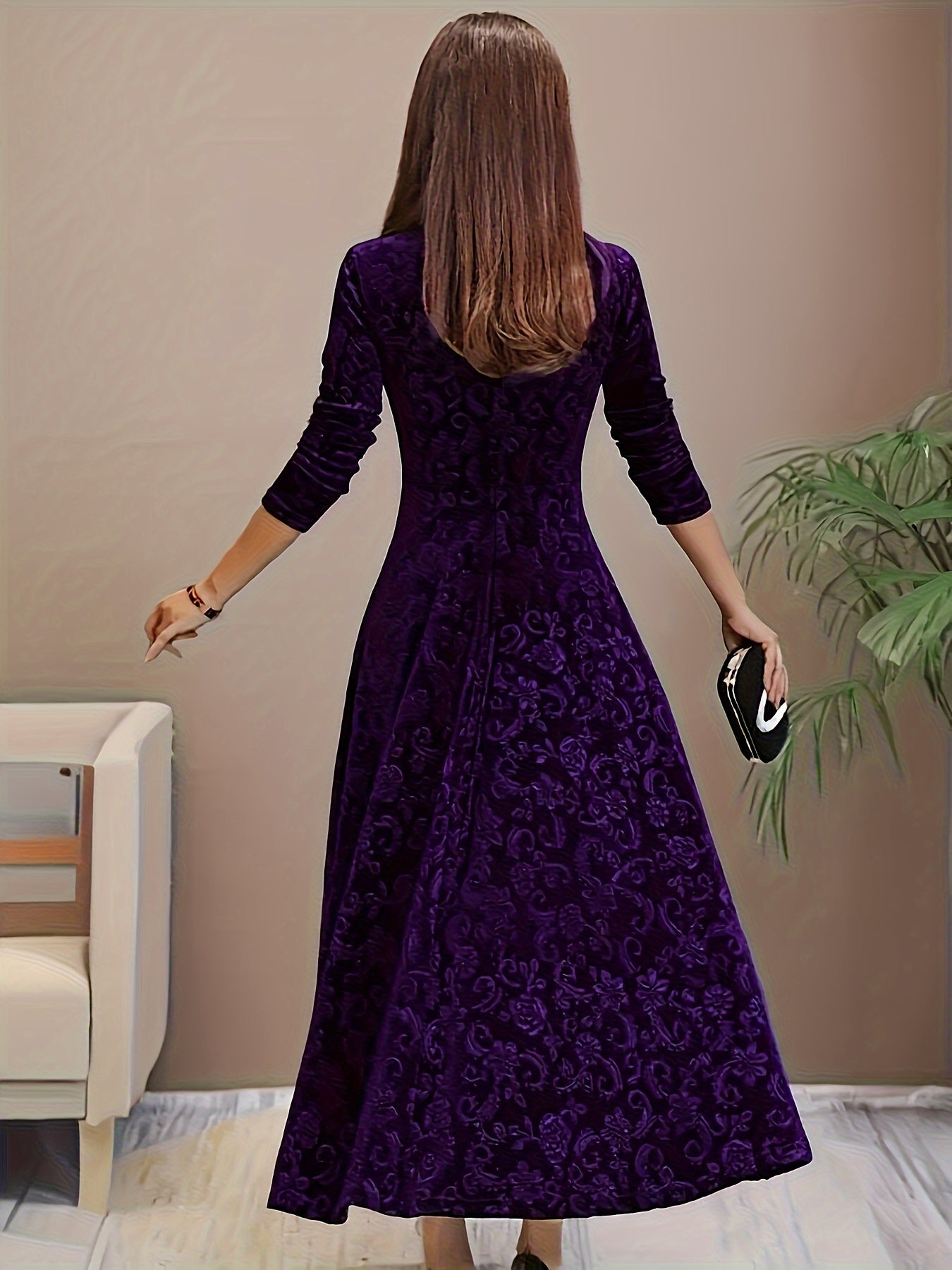 Bethany – Robe midi élégante à motif floral raffiné femme
