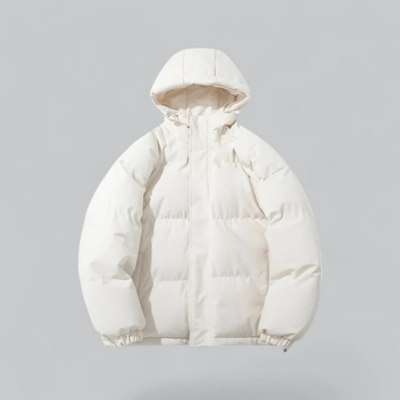 Bellivaro | Unisex Klassisk Vinterdynejakke | Hætte og Lynlåslukning