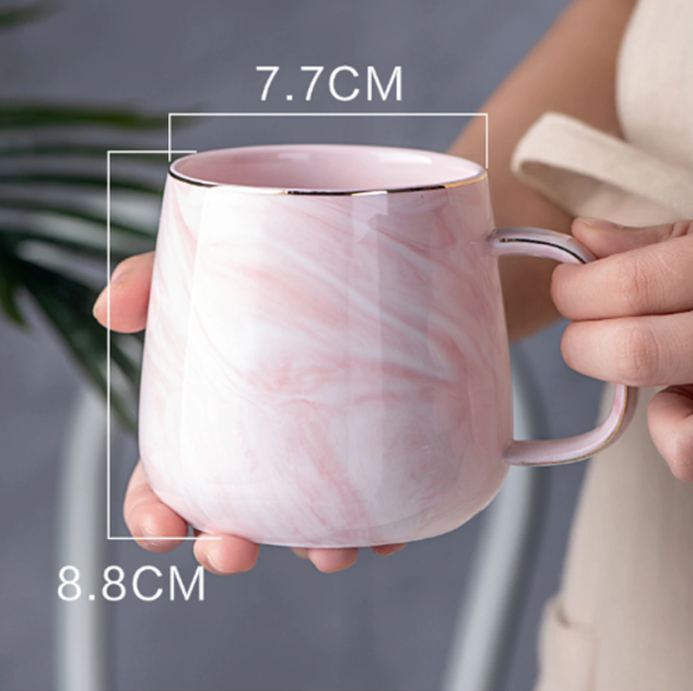 Marmer-Goud-Inlegmok | Handgemaakte Keramische Mok | Luxe Ontwerp & Geschenkidee