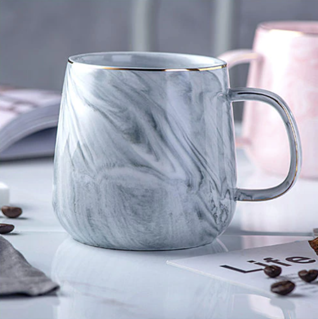 Marmer-Goud-Inlegmok | Handgemaakte Keramische Mok | Luxe Ontwerp & Geschenkidee