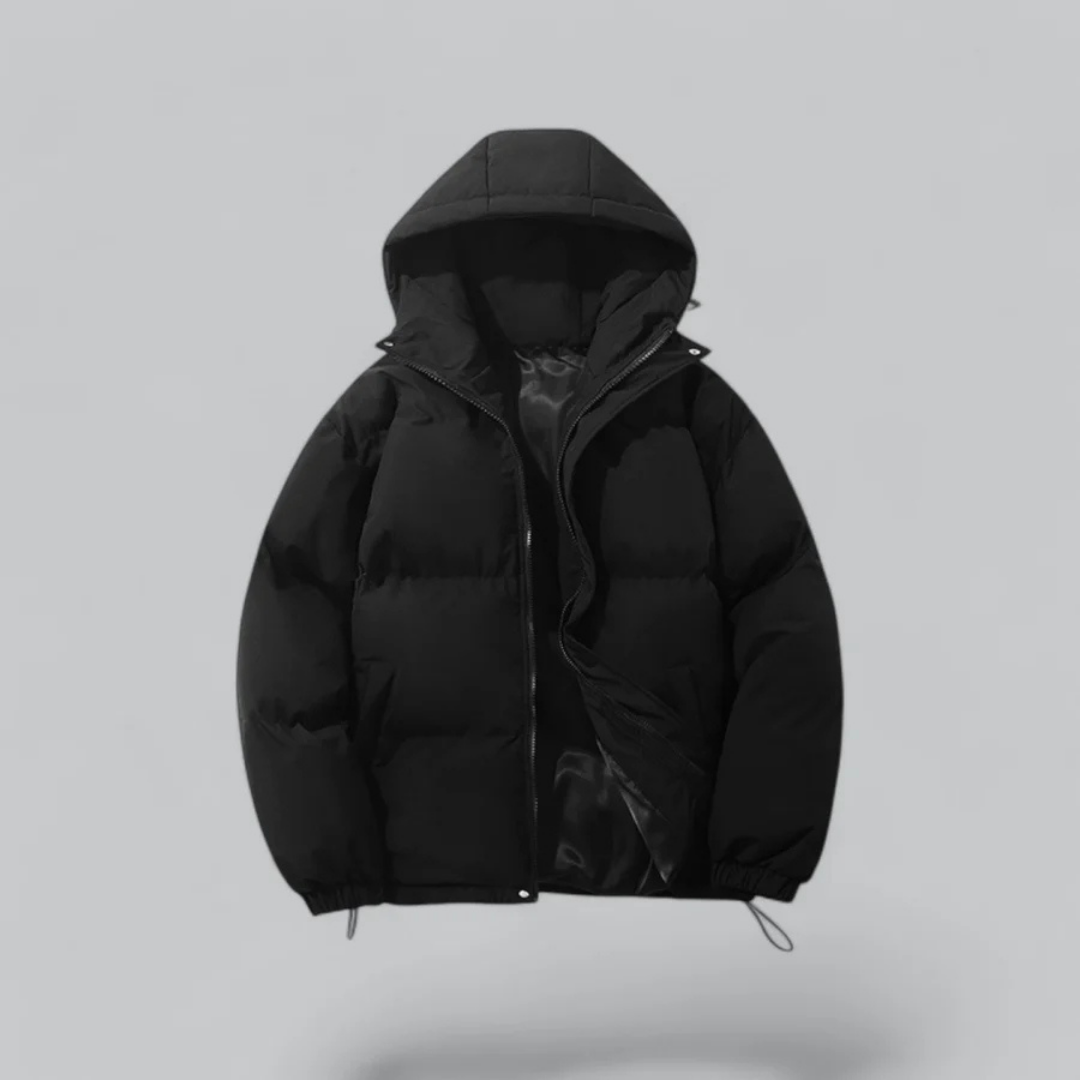 Bellivaro | Unisex Klassisk Vinterdynejakke | Hætte og Lynlåslukning