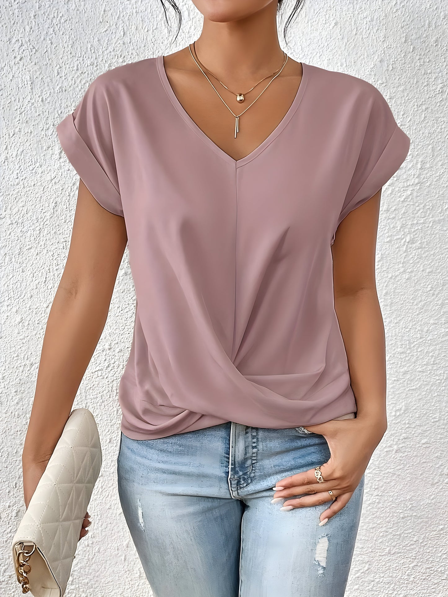 Isla | Twist V Neck Top
