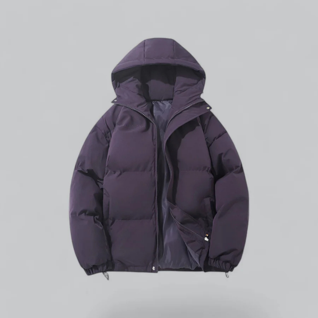 Bellivaro | Unisex Klassisk Vinterdynejakke | Hætte og Lynlåslukning
