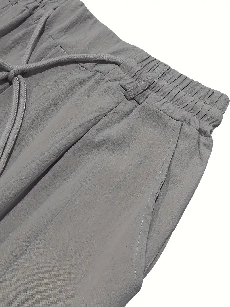 Manzo | Luftige Leinenhose mit Bindegürtel