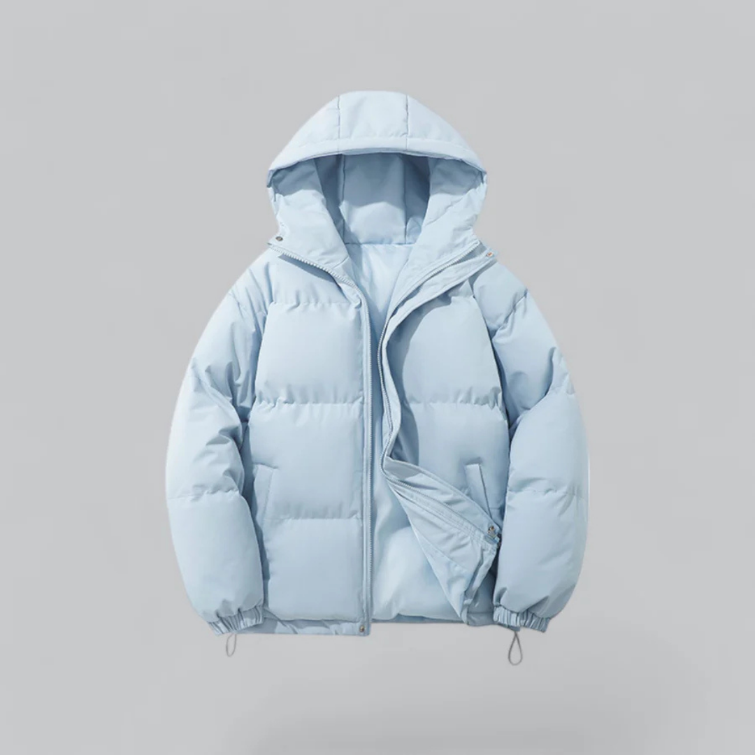 Bellivaro | Unisex Klassisk Vinterdynejakke | Hætte og Lynlåslukning