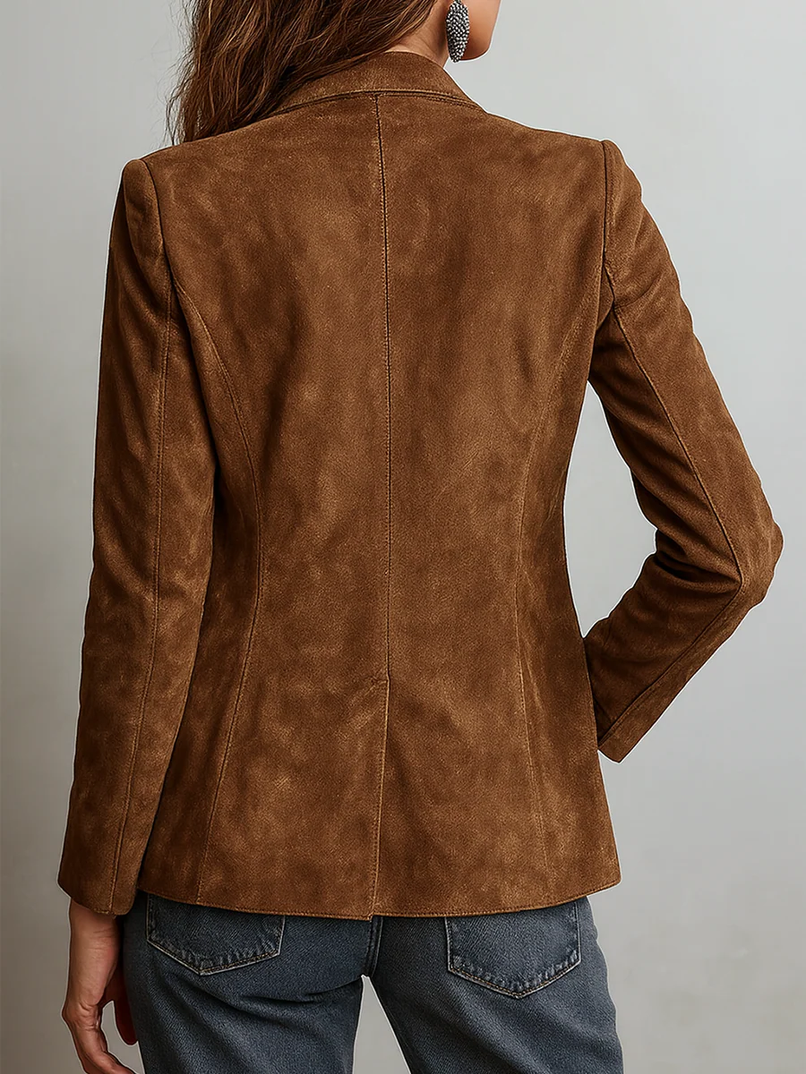 Bravura™ | Brązowa Kurtka Zamszowa Retro Chic
