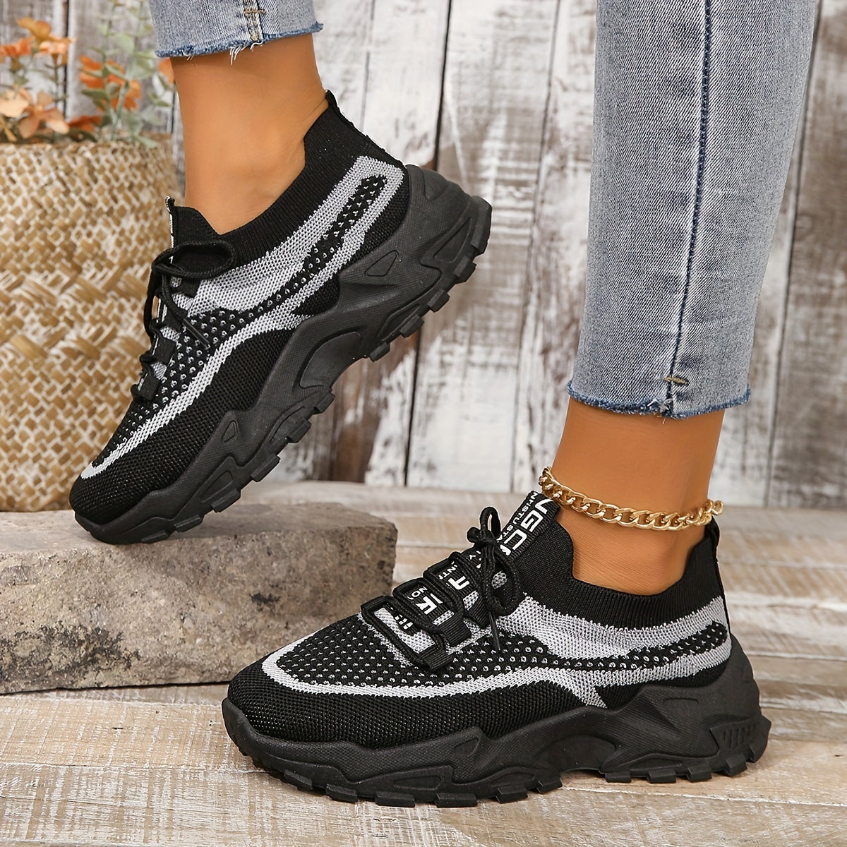 Amanda Women's Stylish Mesh Sneakers with Adjustable Comfort